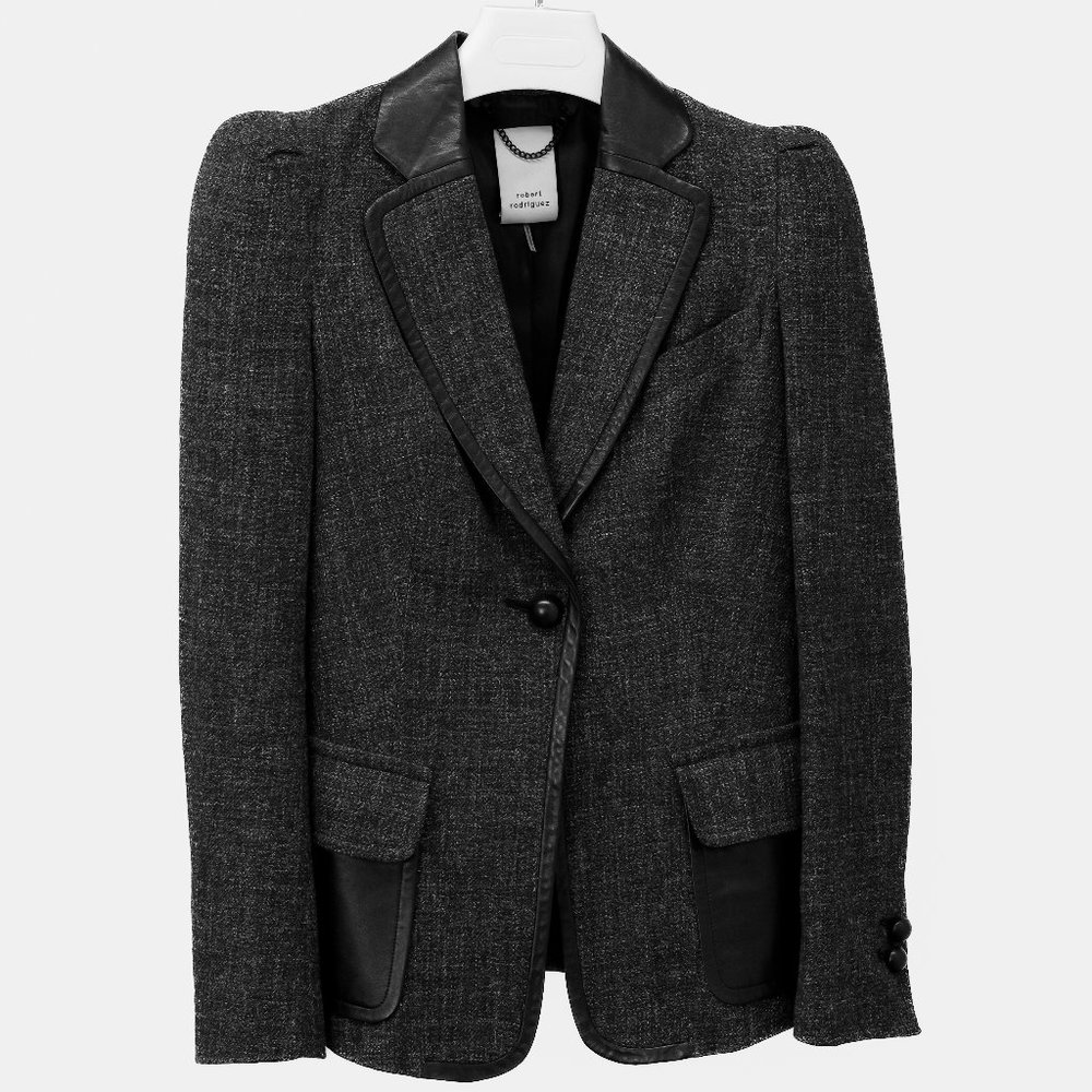 Robert Rodriguez Leather Trim Blazer